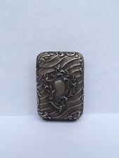 Ancien pyrogéne boite à allumettes en métal argenté fin XIX début Art Nouveau