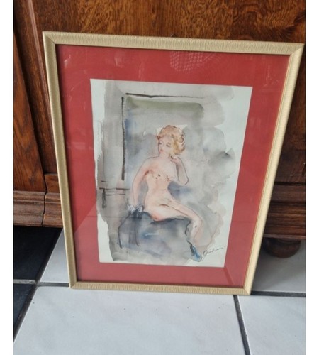 Ancien tableau signé - nu,