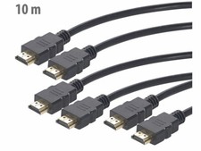 3 câbles HDMI compatible 4K, 3D & Full HD, HEC, noir - 10 m - Auvisio