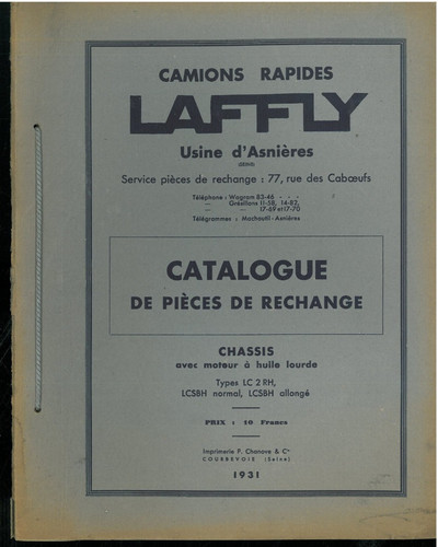 Original catalogue pièces - catalogue, de