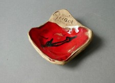 coupelle en céramique, vide poche publicitaire, meubles Angot à Laval, années 70