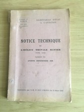 1940 NOTICE TECHNIQUE de L'HELICE TRIPALE RATIER TYPE 1606 AVION DEVOITINE 520