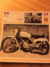Rumi 125 sport 1953 Carte moto Collection Atlas Italie