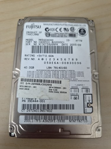 Disque dur ata - 40go, fujitsu