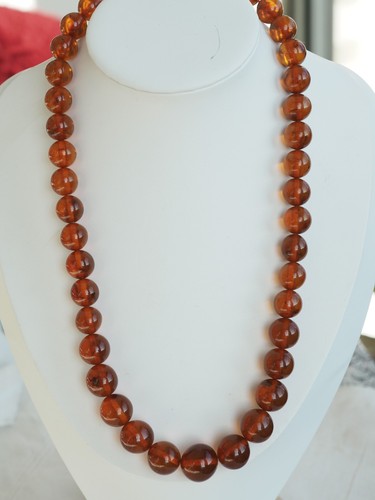 Collier ancien ambre naturel - collier,