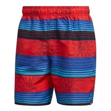 Adidas Performance Rayures Board Shorts de Bain Short Palmiers Bleu Marine Rouge