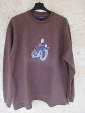 Sweat TINTIN moto Hergé Moulinsart marron shirt jersey XL