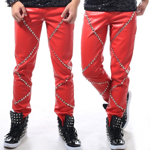 Homme faux cuir pantalon danse - pantalon,