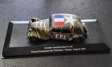 Voiture Citroën Traction Avant 11BL F.F.I Août 1944 avec Boîtier 1/43èm (C7)