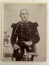 France Grande Photo Cdv 38 RI Infanterie Baïonnette Lebel A Quillon Vers 1890