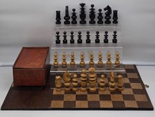 Magnifique jeu d’échecs regence glass eyes xl 95mm echiquier chess set 1920-30 