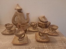 Service à café Vallauris en poterie d'atelier