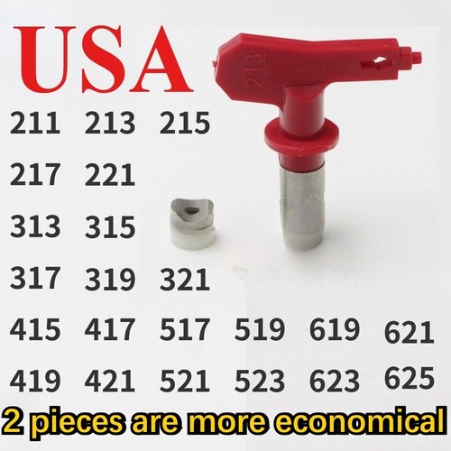 Red airless spray gun - spray, tips