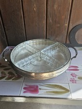 Plateau Serviteur Art Deco Métal Argenté