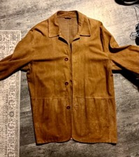 VESTE 2 FENTES EN DAIM MARRON