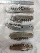 LOT 5 ANCIEN COUTEAU PUBLICITAIRE LAME DECAPSULEUR TIRE BOUCHON KNIFE EN L'ÉTAT