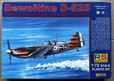 WWII French Fighter Plane Dewoitine D-520 1/72 RS Models 92113