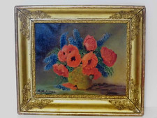 TABLEAU ANTIQUE 1900 BOUQUET