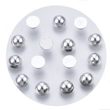 100 PERLES CABOCHON Demi Rond à coller acrylique Argenté 6 mm - Dos Plat