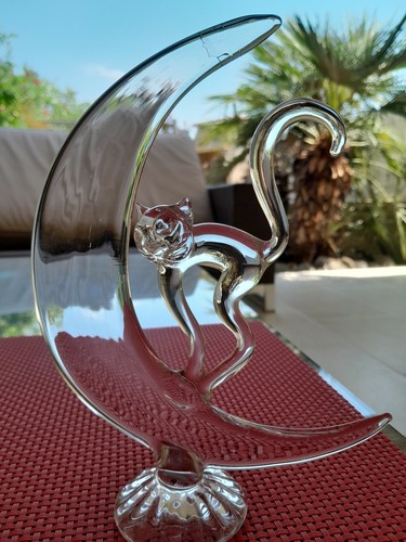 Chat verre ancien - chat, style