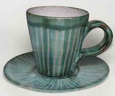 Rare Tasse À Café Verte R.P