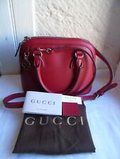 Gucci red authentic women's leather bag cross body  handle used good condition