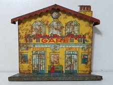 JEP Unis France Gare ferroviaire en tole métal jouet train ancien