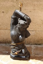 ancienne statue de bouddha asie XX ème siècle montée en lampe