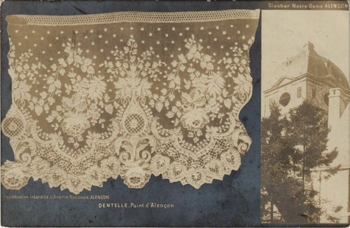 Cpa dentelle point alencon - dentelle, d'alencon