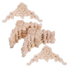  12 Pcs Wooden Rose Applique