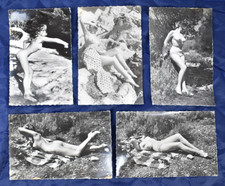 LOT DE 5 PHOTOGRAPHIES ARGENTIQUES EROTISME FEMME NUE 14 x 9 cm EROTICA VINTAGE