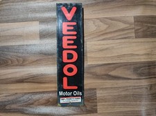 Plaque de signalisation en métal émaillé en porcelaine Veedol Motor Oils tail...