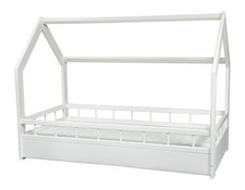 Ensemble matelas ECO+Lit maison cabane 160x80cm+barreaux