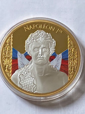 superbe piece geante  napoleon plaqué or 376 grammes
