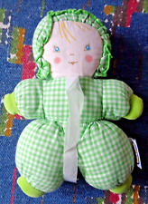 DB /   DOUDOU POUPEE  AJENA VERT BLANC VICHY GRELOT   EXC ETAT