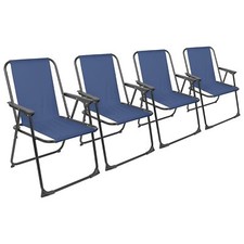 4x Noir Mat/Bleu Marine Chaise