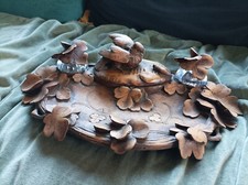 Ancien encrier double en bois