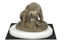 Staffordshire Bull Terrier Statuette Sur Blanc Bois Art-Dog