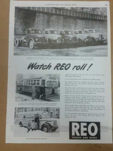 1948 reo truck and - and, bus
