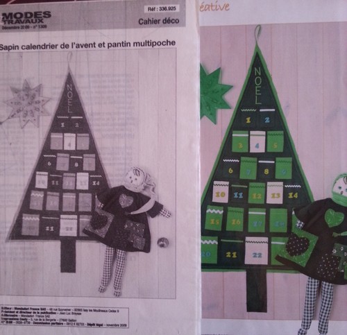 Patron calendrier avent - de, l'avent