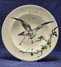 Assiette en faïence de Lunéville KELLER et GUERIN K&G. Signée. 19 ème 