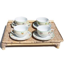 Set de 4 tasses à thé + soucoupes Guy Degrenne modèle Sucré-salé  / fruits