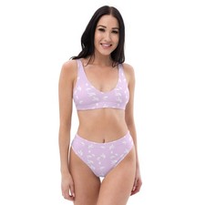 High Waist Bikini Damen Lila