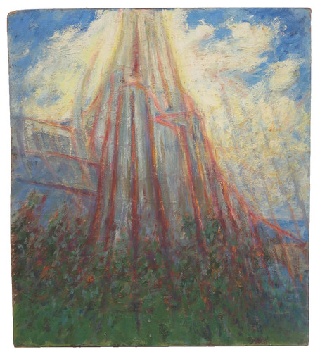 Tableau abstrait vintage daté - tableau,