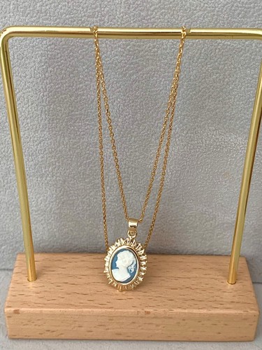 Collier pendentif camée bleu - camée,