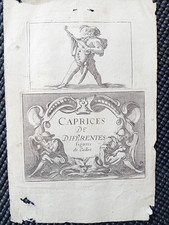 gravures Jacques Callot frontispice Caprice des différentes figures + 1 Gobbi