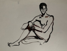 Très Beau Dessin Nu Masculin Nude Drawing Ink Encre Ecole de Paris 1960 (7)
