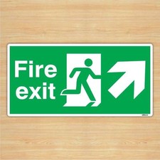 Feu Sortie Direction Signe Sécurité Sticker (30x15cm) Par stika.co