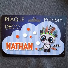 NATHAN Plaque Adhésive Prénom Enfant Chambre Mural Bébé Deco Animaux Garçon 