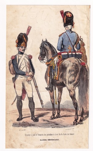 Gravure xixe grenadier - grenadier, garde